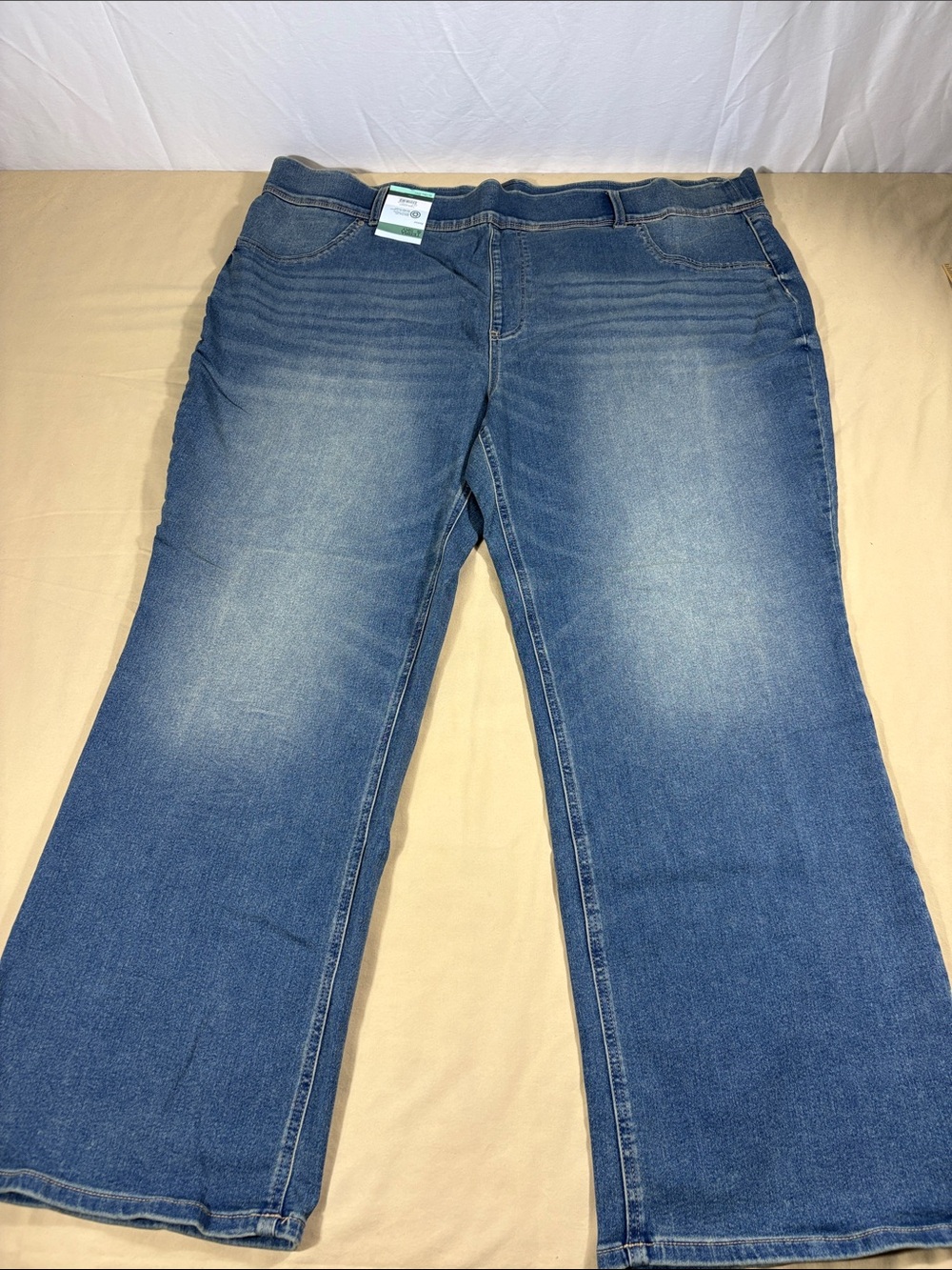 NWT Western Boho Women's Medium Wash Pull On Bootcut Denim Jeans Plus Size 4X